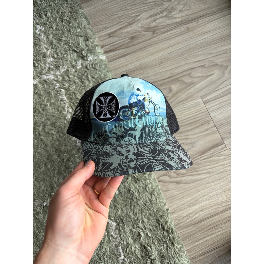 West Coast Choppers Trucker Hat Jesse James Iron Cross Snapback Motorcycle Cap